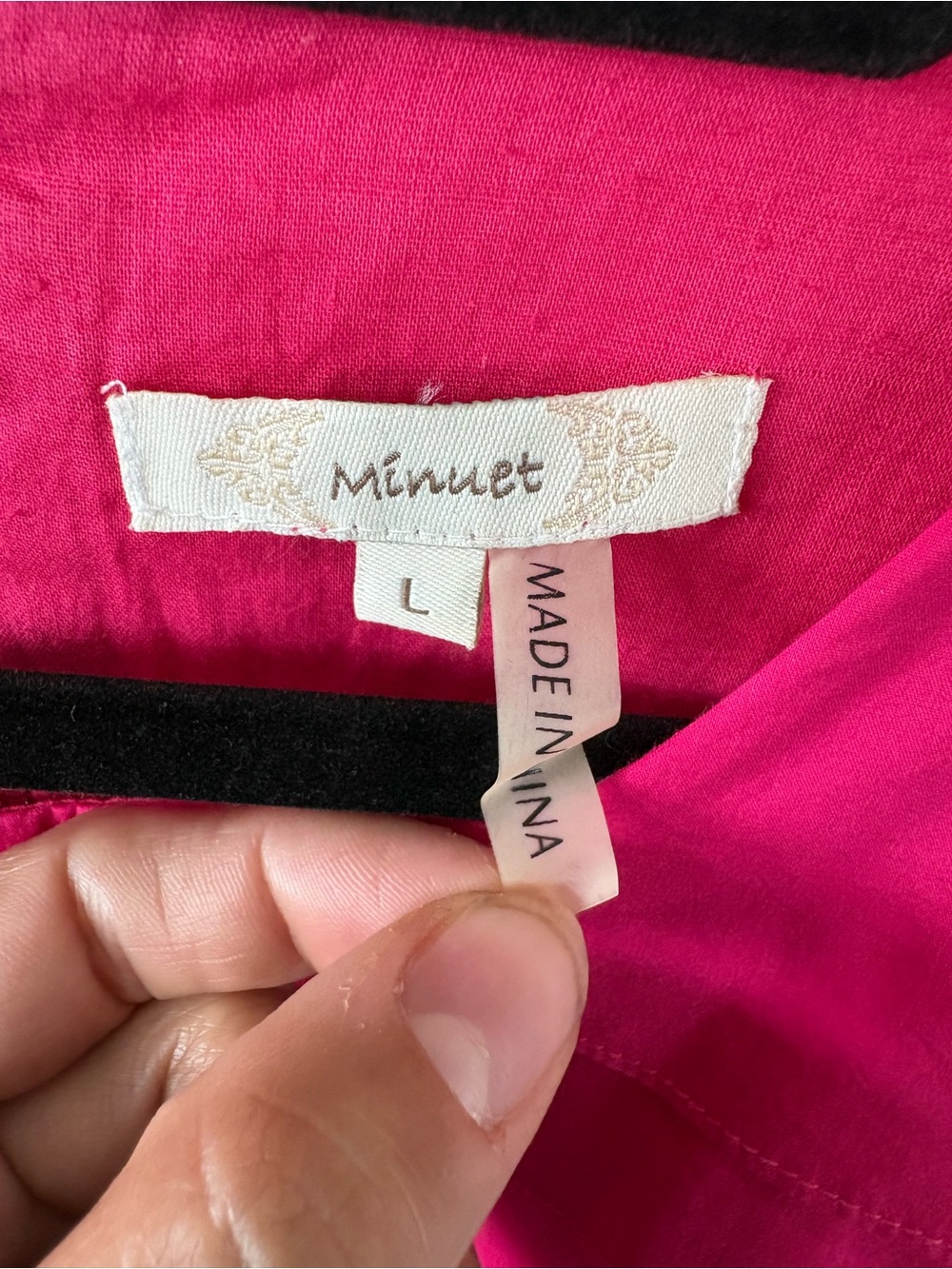 Minuet Tiered Ruffle Shift Dress – Hot Pink | Size Large - Picture 4 of 4